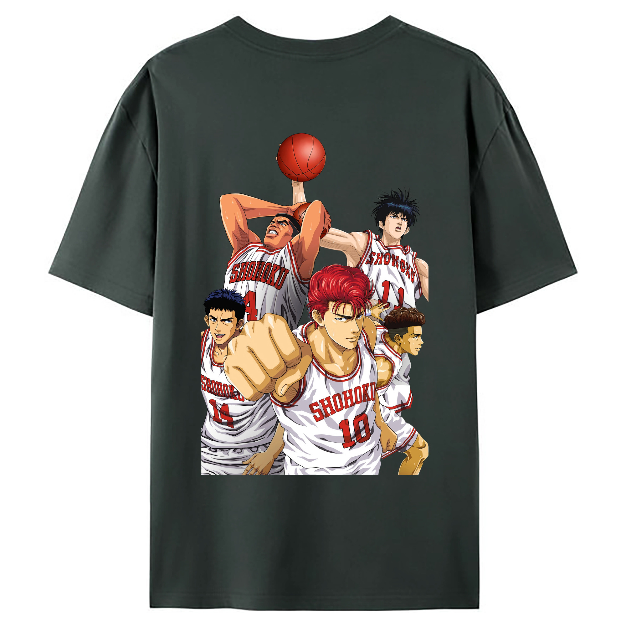 （画像用） SLAM DUNK／スラムダンク 綿100％ メンズ半袖Tシャツ（バックプリント） 通気性
